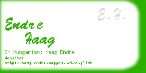 endre haag business card